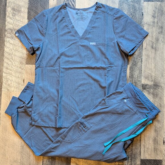 Figs Pants - Figs Graphite Gray Set Zamora Joggers & Catarina Scrub Top Medium